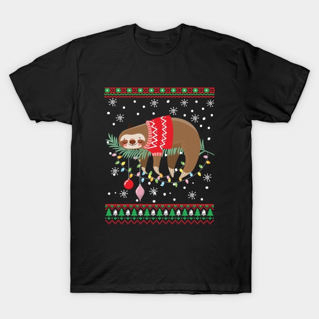 Sloth Lovers Christmas  funny Sweater T-Shirt by reedae